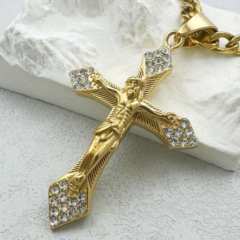 1 Piece Golden Jesus Theme Pendant