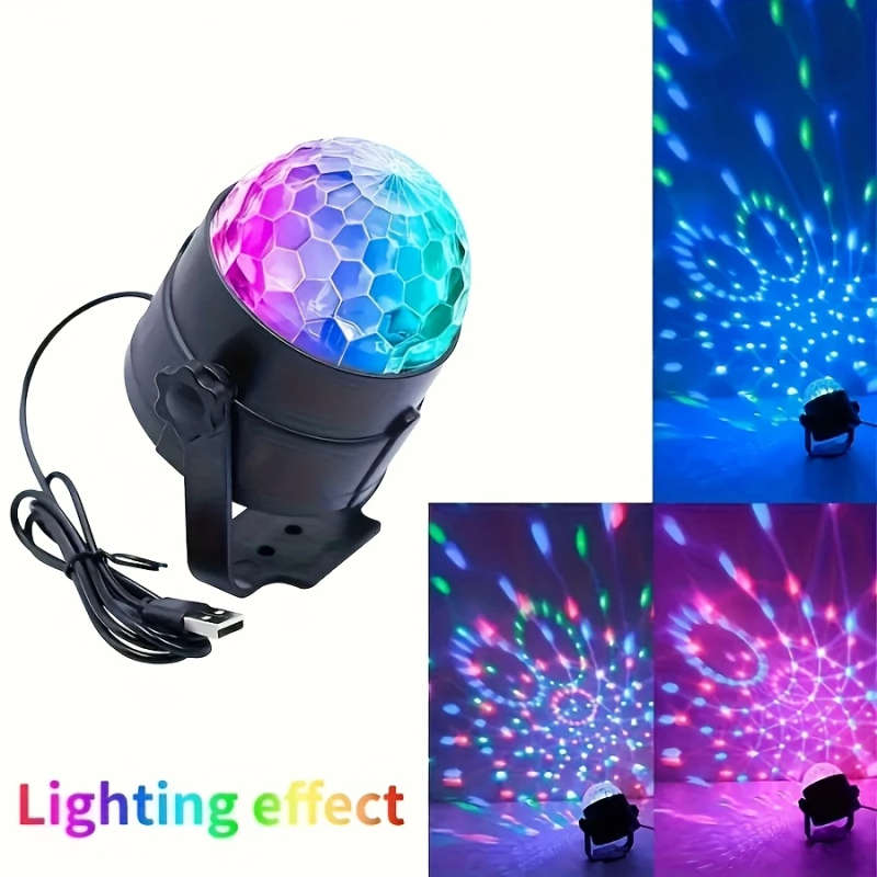 1pc Multifunctional RGB LED Magic Ball Light with USB Power Vibrant Disco DJ Party Atmosphere Lamp f