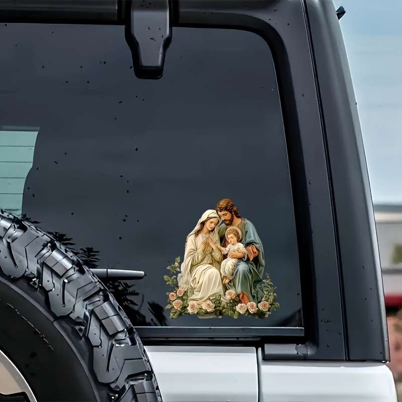 1pc   13.97cmx13.97cm Jesus Christian Themed Stickers