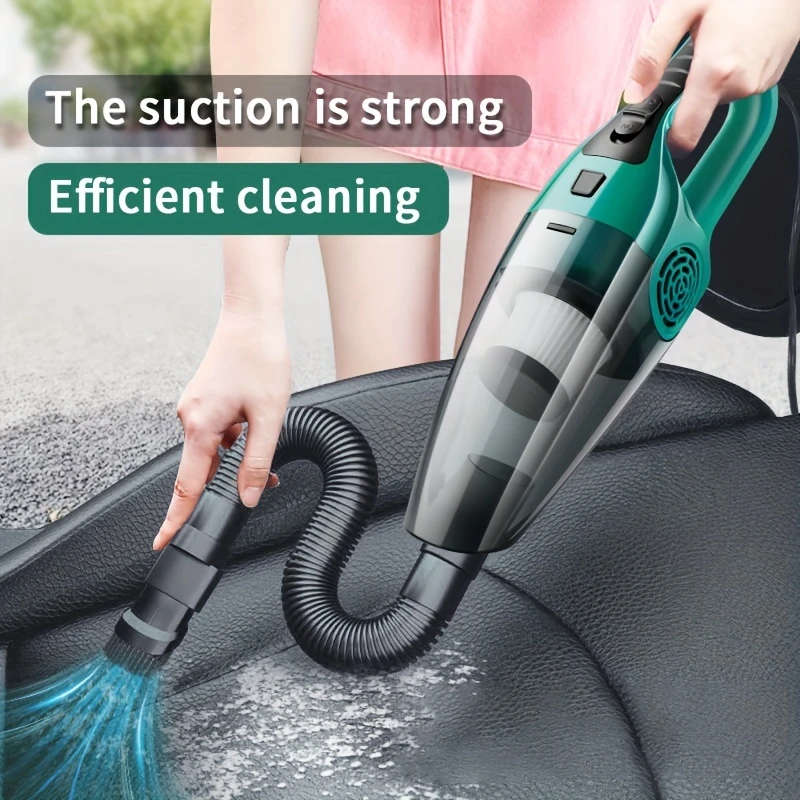 1pc Handheld Car Vacuum Cleaner 12V Strong Suction Power Portable Interior Dust Remover with Crevice