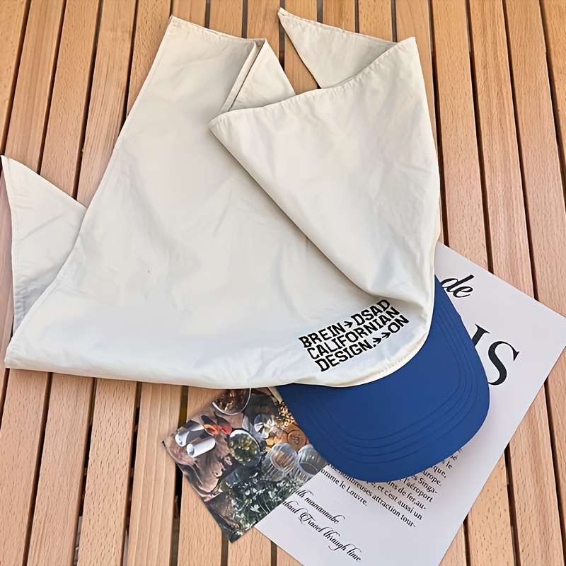 1pc Trendy Color-Block Sun Hat with Embroidered Lettering Adjustable Breathable Polyester Ca