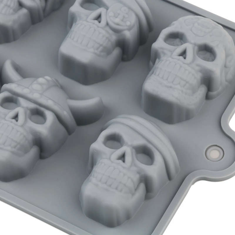 1pc Halloween Skull Silicone Mold for Chocolate Ice Easy Clean High-Temperature Resistant Oven Safe