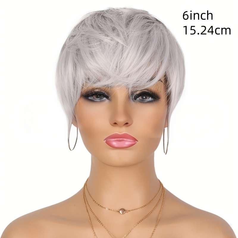 1Pc Ombre Gray 15.24cm Fashion Design Wig