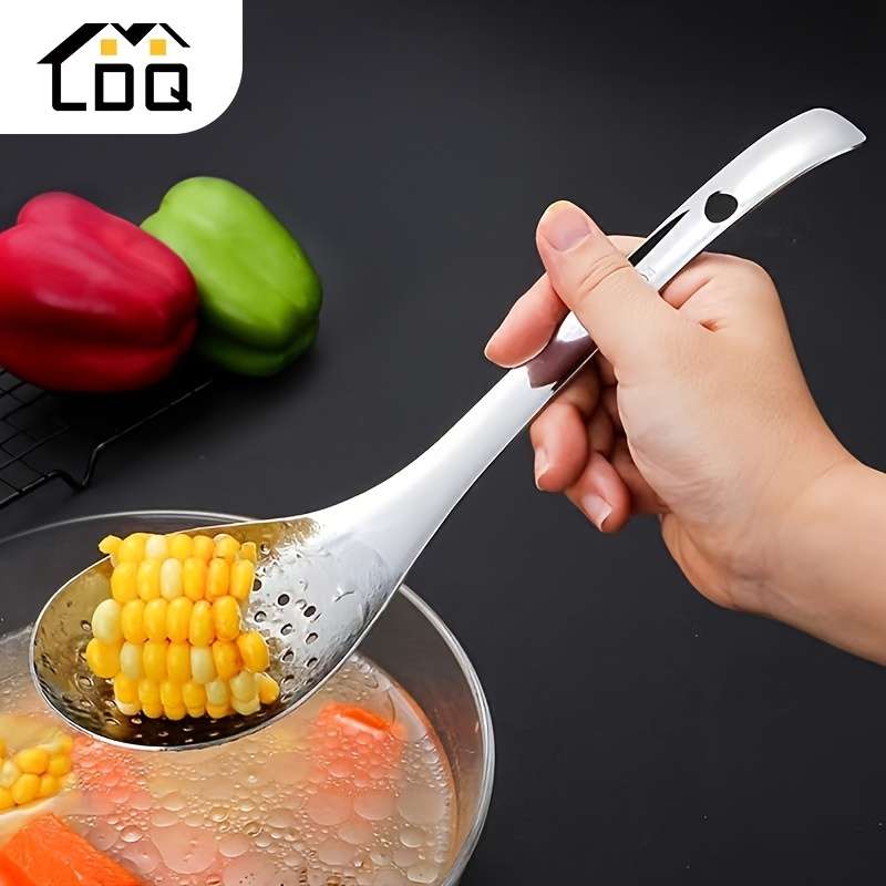 1pc LDQ Stainless Steel Kitchen Strainer Spoon Uncharged Durable with Perfect for Dumplings