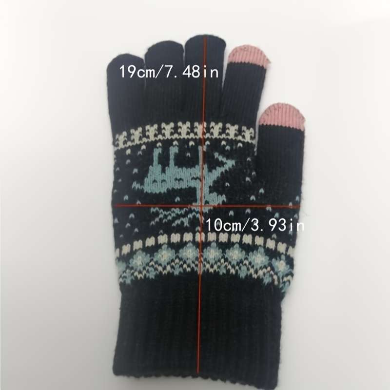 1 Pair Acrylic Items Black Warm Gloves