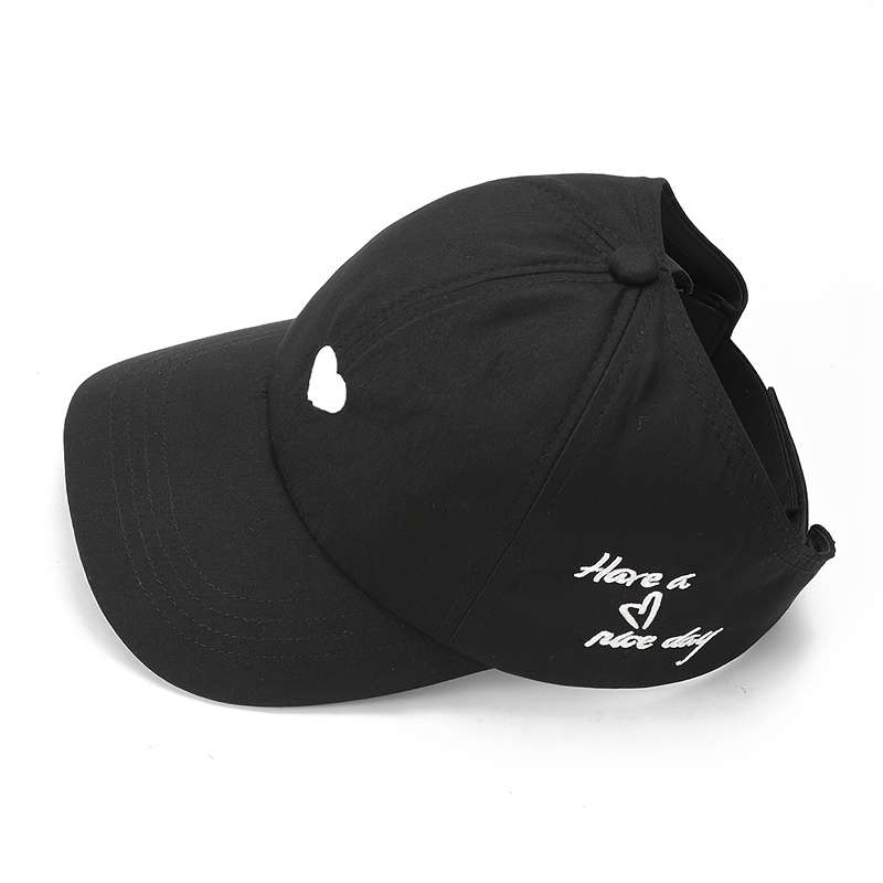 1pc Women's Lightweight Breathable Visor Cap "Have a Nice Day" Ponytail Baseball Hat Sun Protect
