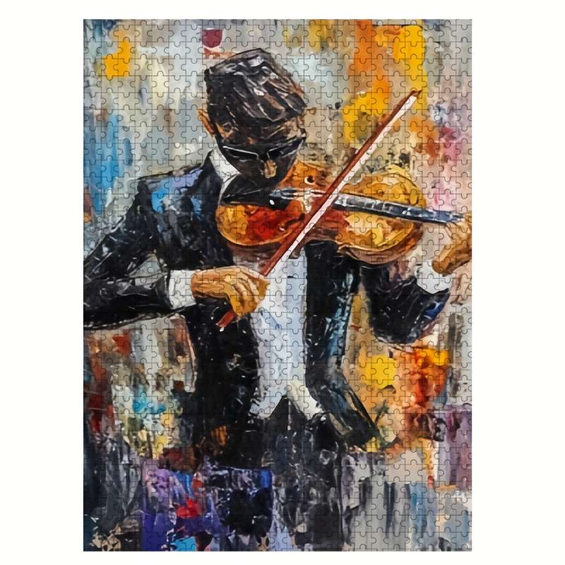 1000pcs Violinist Puzzle Vibrant Wooden Jigsaw with Realistic Musician Design Idea