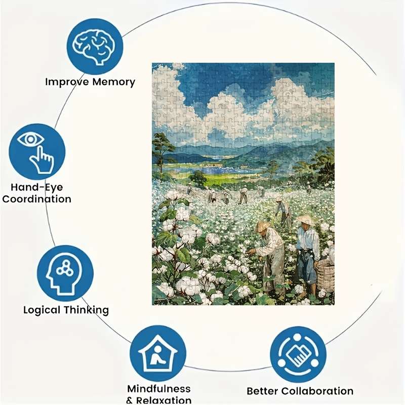 1000pcs Picking Scenery Puzzle for Adults Educational Art Paper Board Jigsaw Ideal