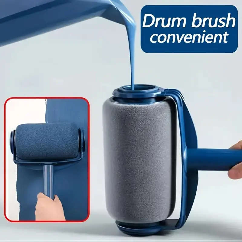 1pc Multi-Functional Paint Roller Brush with Telescopic Handle 7-inch Easy Pour Paint Design Conveni