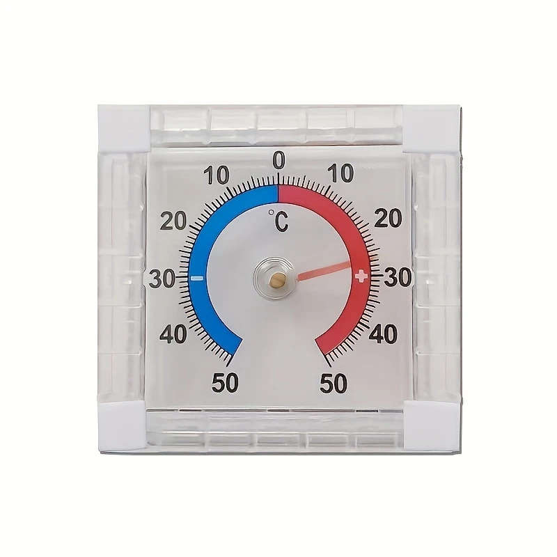 1pc Self-Adhesive Thermometer -50°C to 50°C High Precision Plastic Indoor Outdoor Wall Mount