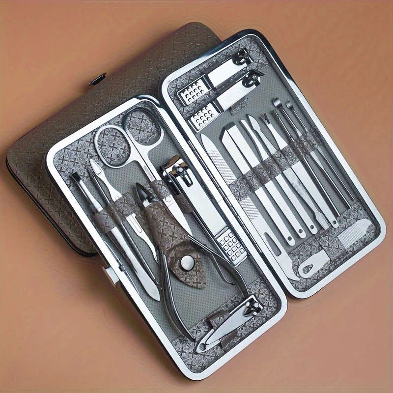 19pcs Golden Nail Tools Fitting Nail Shape Easy Trimming Nail Clippers Nail Scissors Set Special Tri