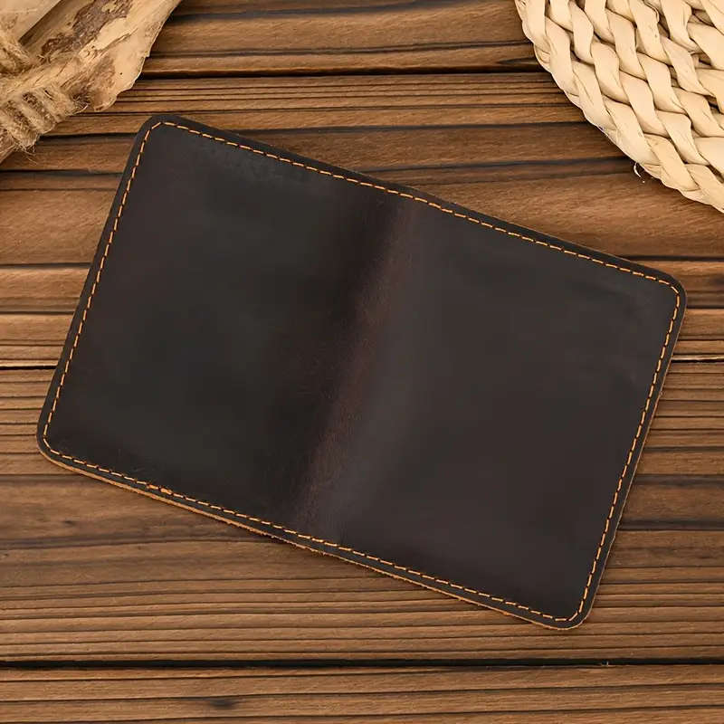 Genuine Leather Men Slim Wallet, Handmade