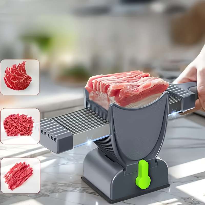 1 set Versatile Stainless Steel Meat Slicer Quick Easy Manual Operation for Perfect Slices
