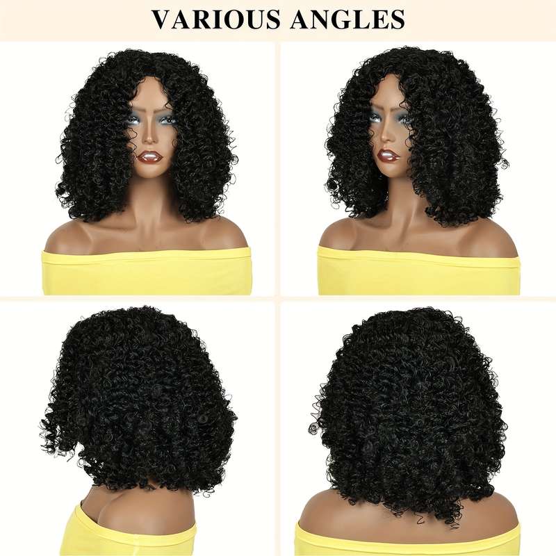 1Pc Black 35.56cm Fashion Design Wig