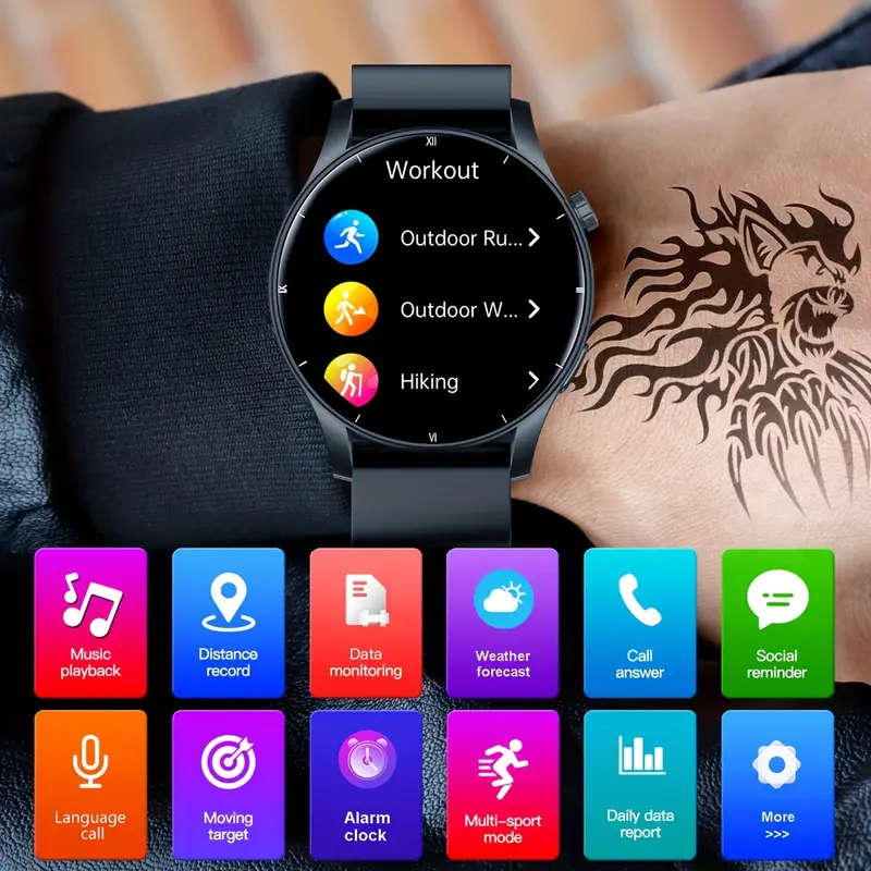 1pc V25Z Smart Watch with Call Function Pedometer Calorie Counter Compatible with Android iPhone