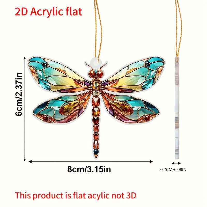 1pc 2D Flat    holiday dragonfly ornament acrylic pendant universal festival decorati