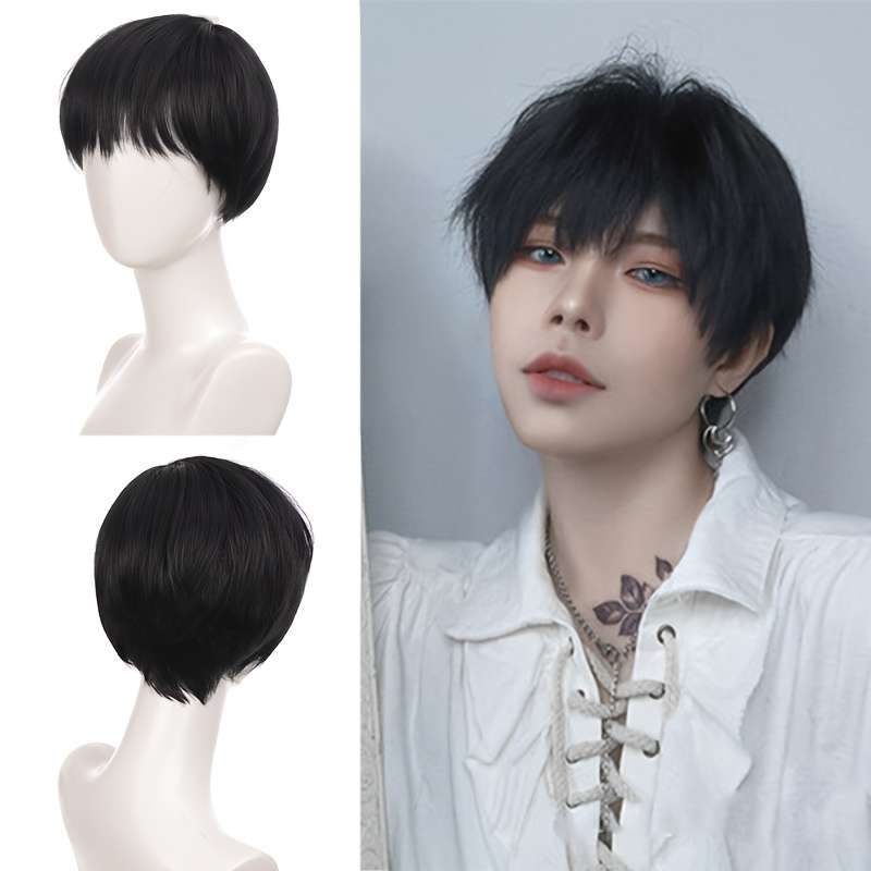 1Pc Black 15.24cm Fashion Design Wig