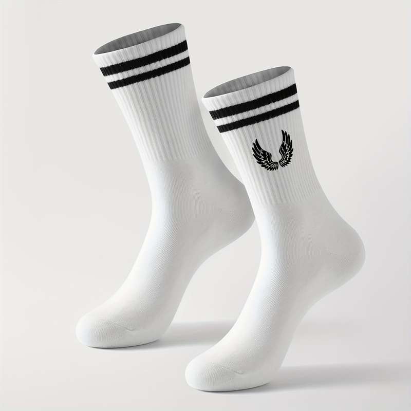1 Pair White One Size Socks