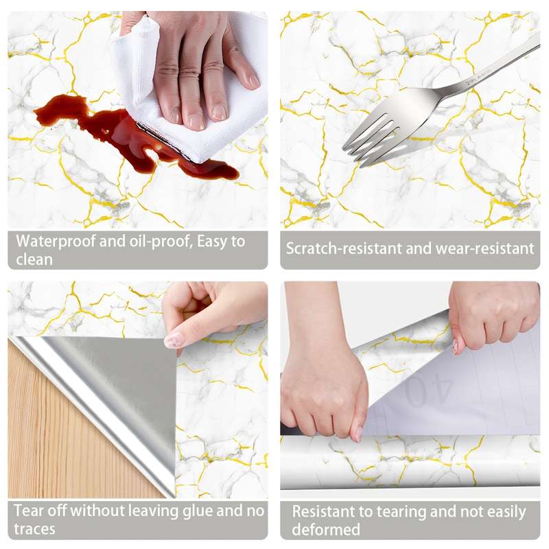 1PC Wall Stickers60x500cm 23.6x196.8inch Golden Streaked Elegance