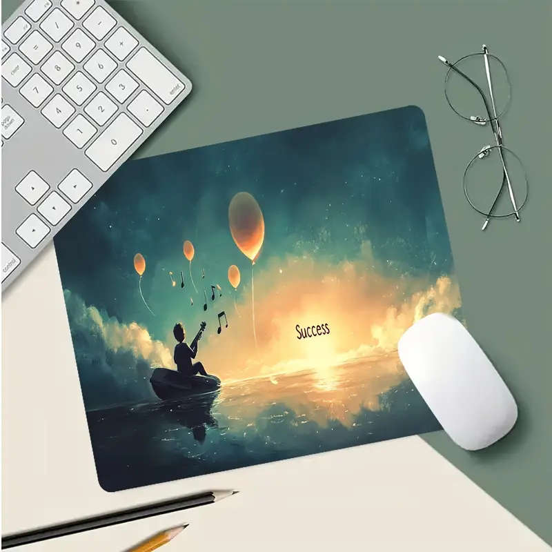 1pc 21x26cm Success Melody Rubber Non-Slip Mouse Pad Office Desk Accessory