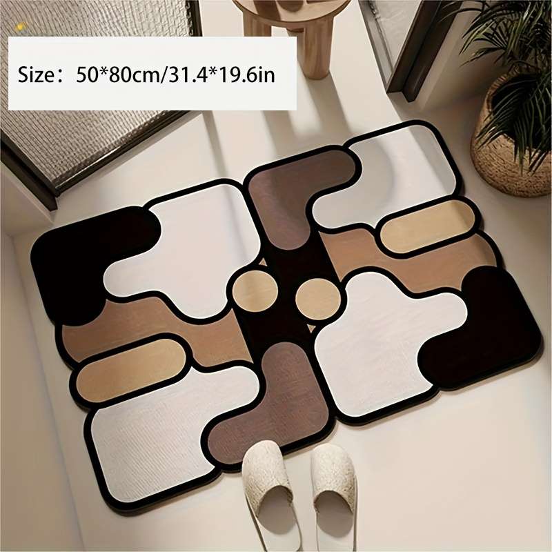 1Pc Coffee Color 50x80cm 31.4x19.6inch Floor Mat