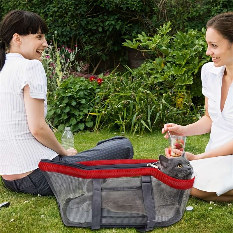 1pc Gray Red Pet Bag