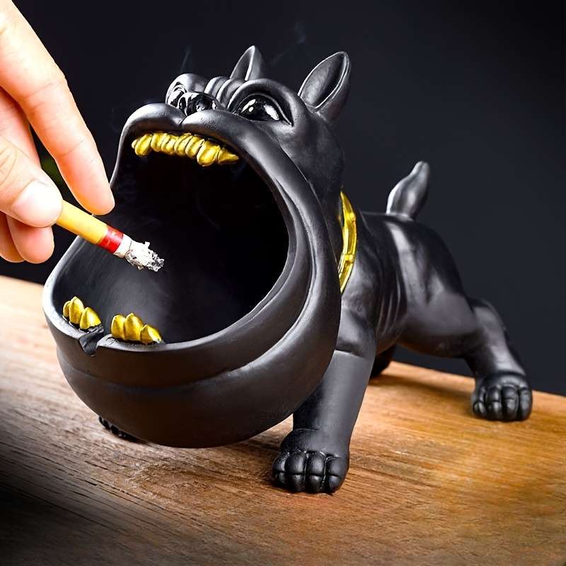 1pc A New Oversized Artistic Bully Dog Ashtray That Is Windproof And Resistant to Flies an Idea