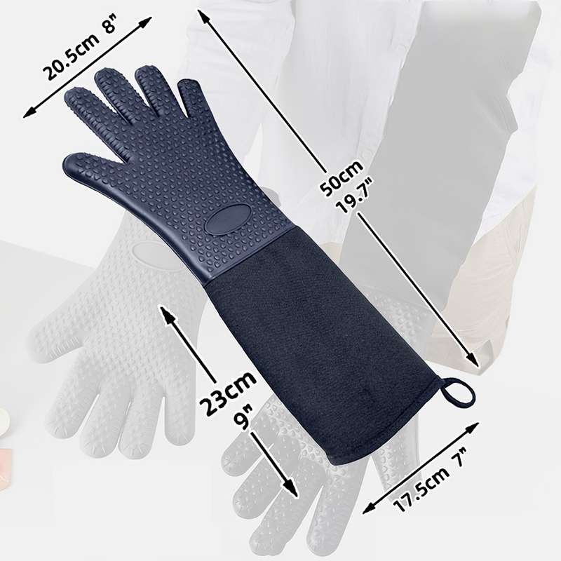 1pc Five-finger Heart Thickened Silicone Gloves Heat-resistant Long-lasting Non-slip Comfor