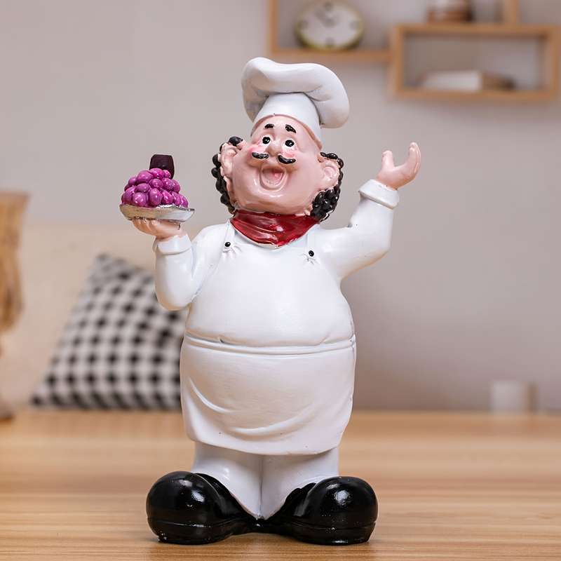 1pc Cartoon Chef Resin Figurine Singing Ornament for Indoor Outdoor Decor Ideal for Christ