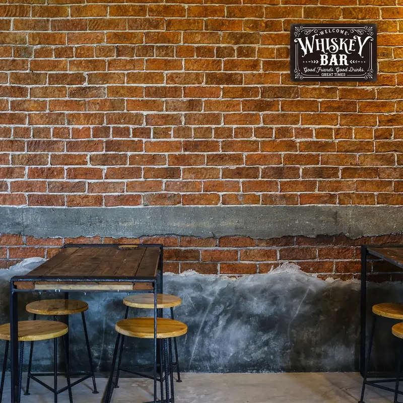 Whiskey Bar Vintage Metal Sign Waterproof and Weather Resistant Dad's Bar Wall Decor for Home Garden