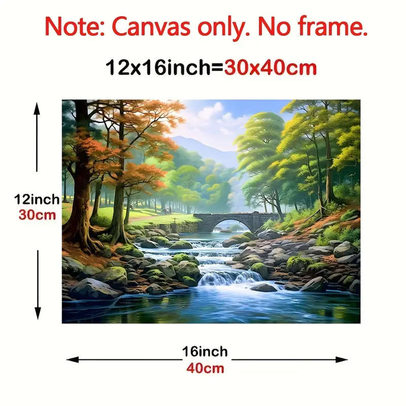 1pc 2D A Naturally Landscaped River Runs And Reflects The Sunlight on One Side Are a Few Clumps of G