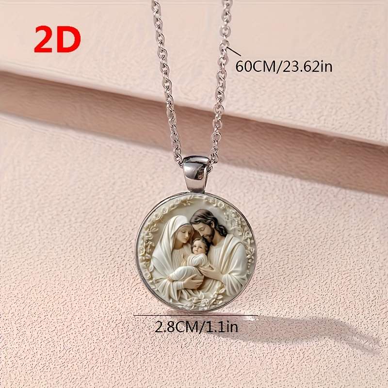 1 Piece Silvery Jesus Theme Pendant