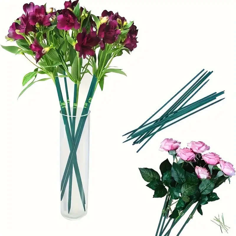 25pcs Green Bamboo Plant Stakes