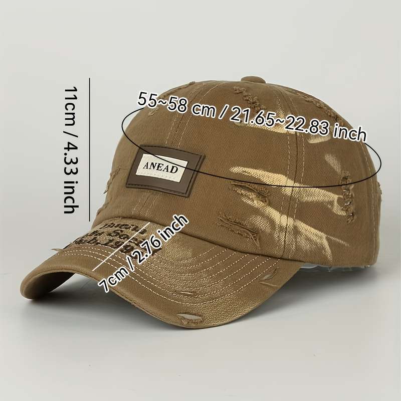 1pc New Hard Top Large Head Circumference Letter Baseball Cap Women's Casual Spring and Summer Kore