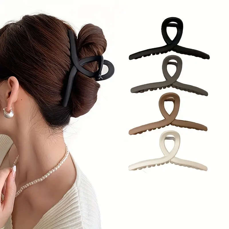 Solid Color Large Hair Claw Clip - Dark Brown