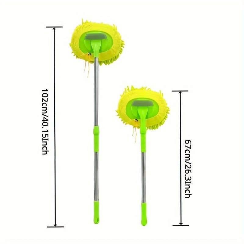 1Pc Extendable Long Handle Chenille Microfiber Car Wash Mop Soft And Durable Car Cleaning Brush Tool