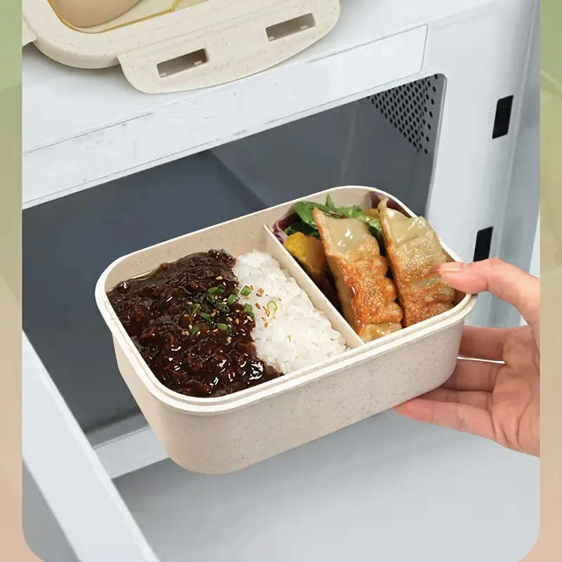 2 Pack Preppy Style Bento Box with Lunch Bag Set Microwave Safe Leakproof Lunch Containers Lightweig