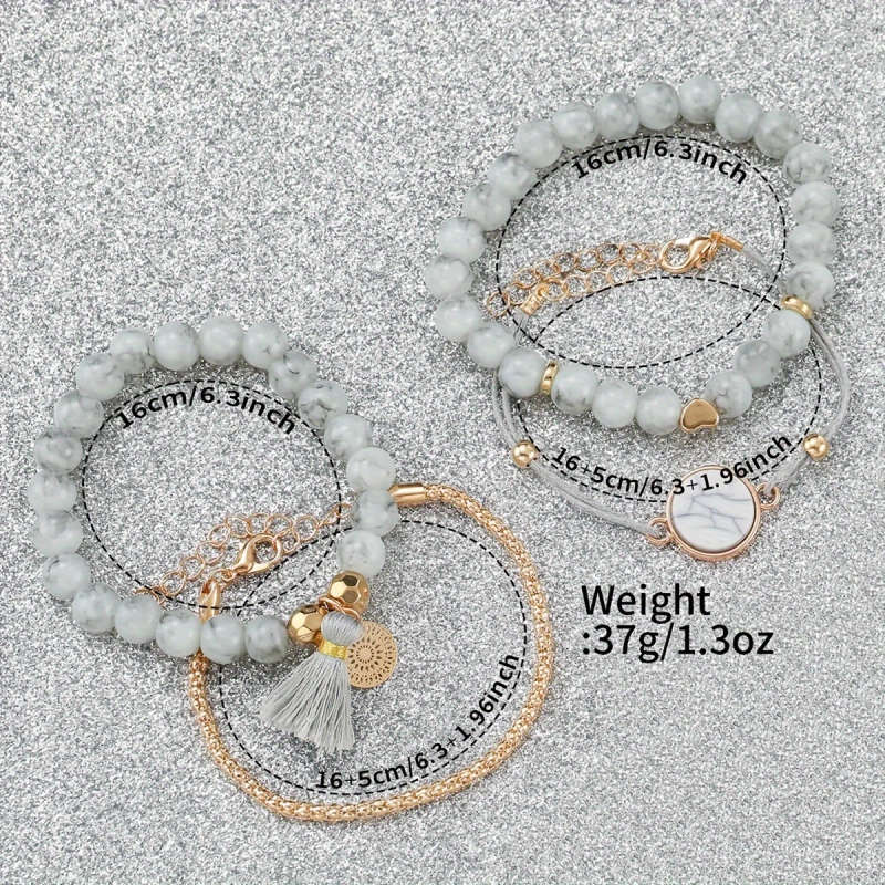 5pcs set Women's Fashion Casual Digital Tower Dial Quartz Watch Bracelet Set Does Not Include Watch