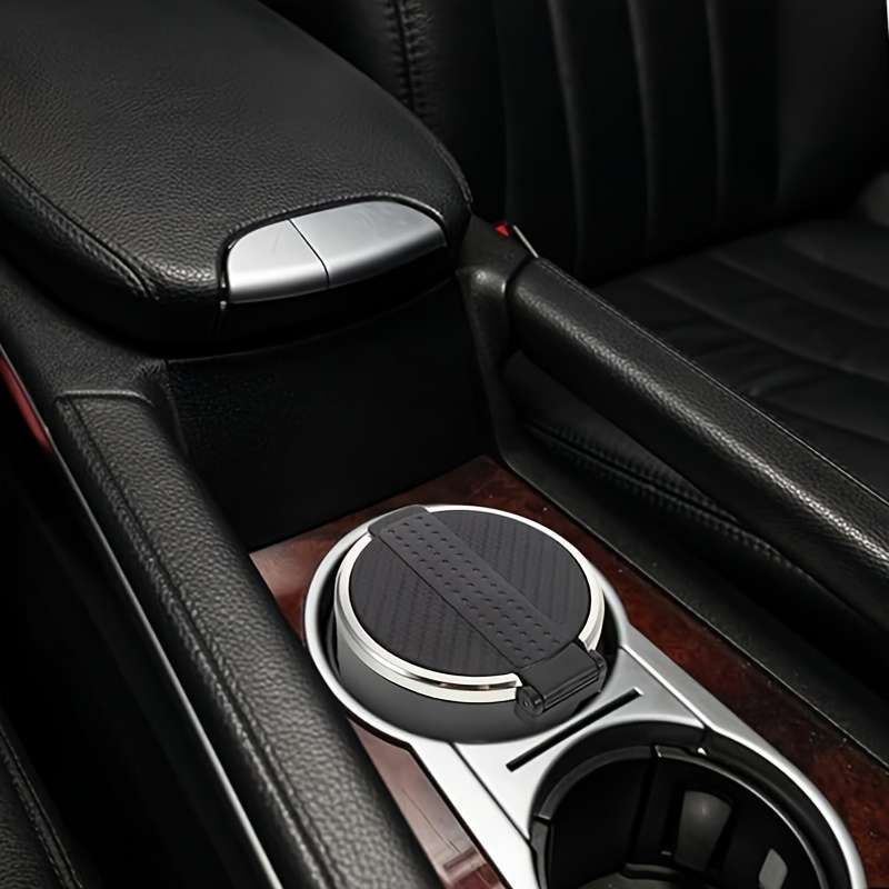 1pc Fit Car Ashtray with Lid Sleek Odor-Resistant ABS Cigarette Holder Cup Holder Compact Des