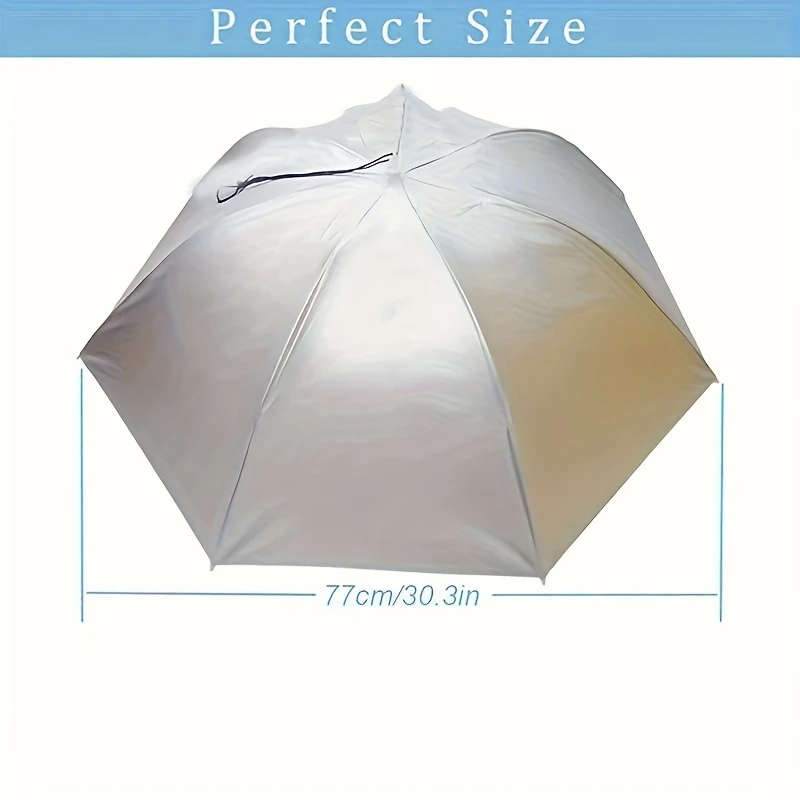 1pc Minimalist Hands-Free UV Protection Fishing Umbrella Hat Adjustable Foldable Polyester Cap for F