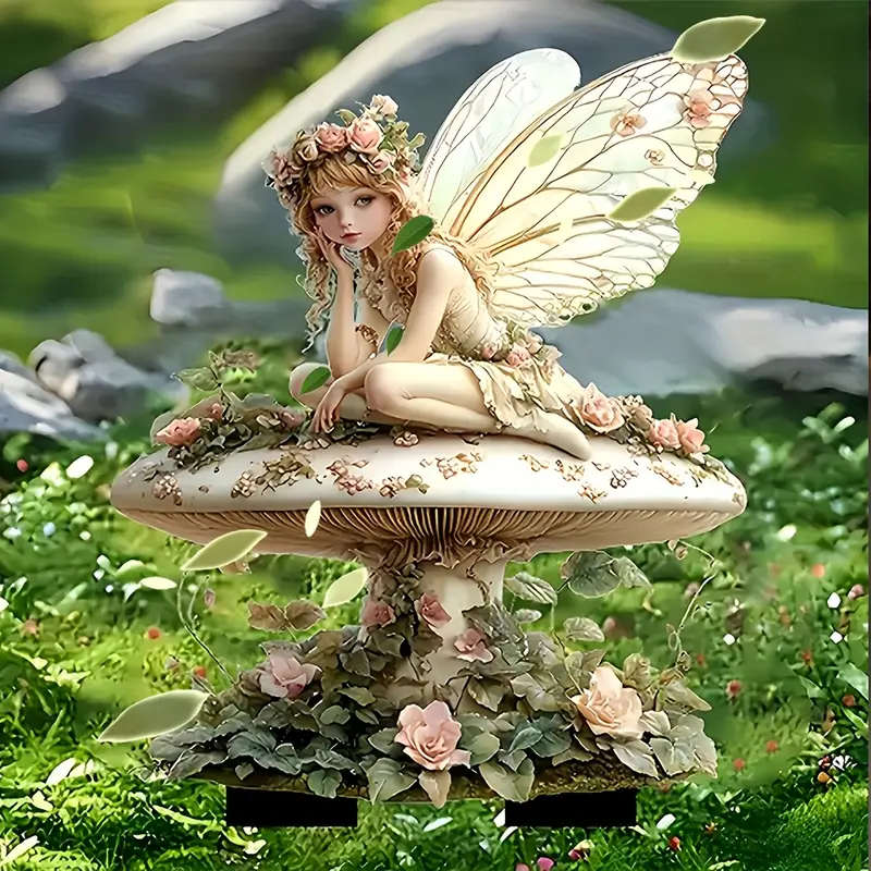 1pc Art Deco Floor-Mounted Acrylic Garden Card Arrangement Romantic Boho Style 2D Flat Non-3D Charmi