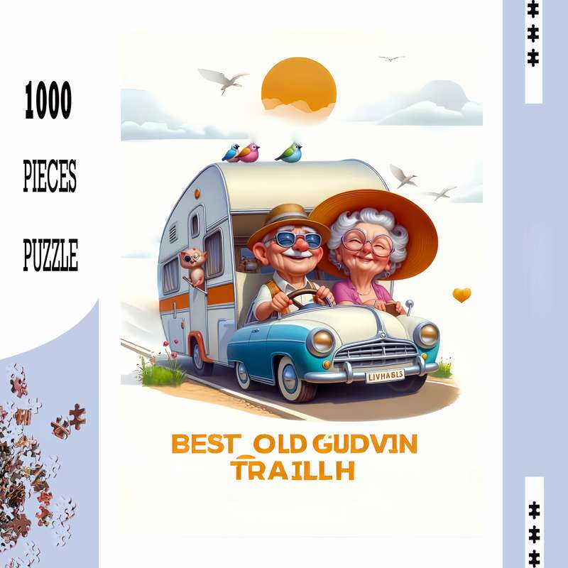 1000pcs Vintage Camper Van Adventure Puzzle Challenging DIY Brain Teaser Cardboard