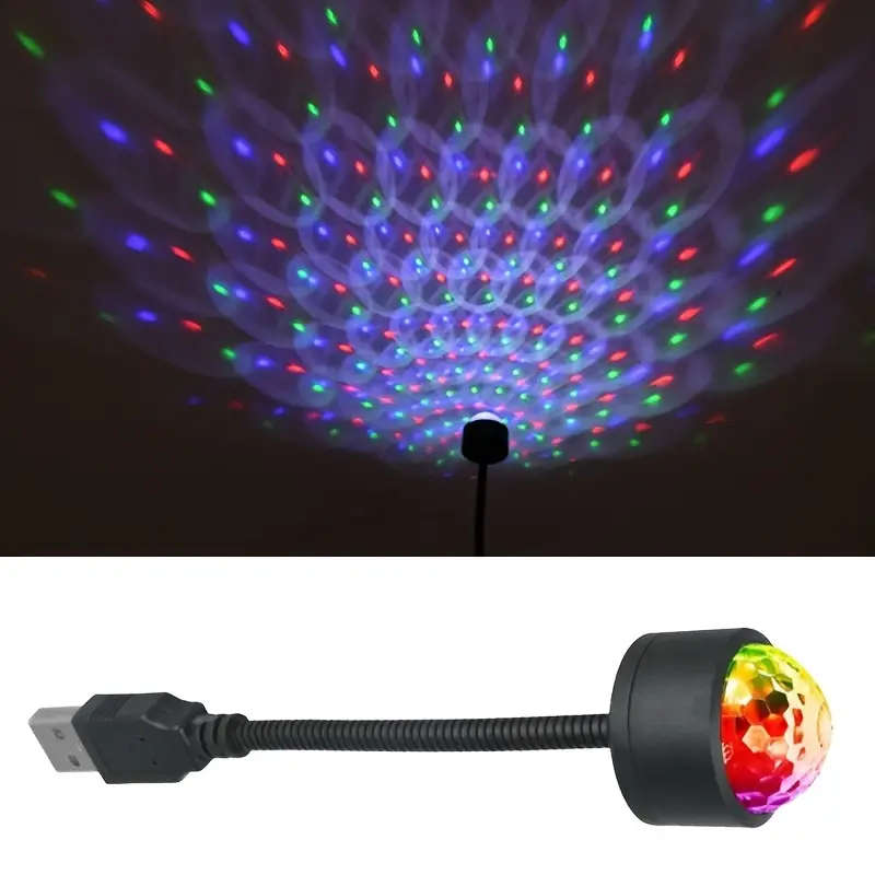 1pc Roof Starry Sky USB Night Light LED Indoor Music Rhythm Magic Stage Effect Projection Light LED