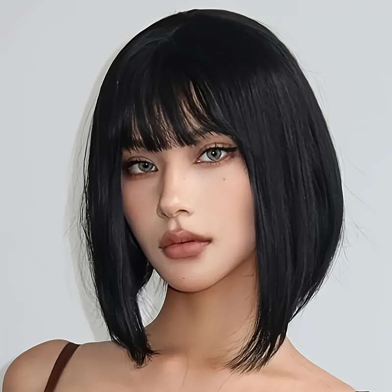 1Pc Black 20.32cm Fashion Design Wig