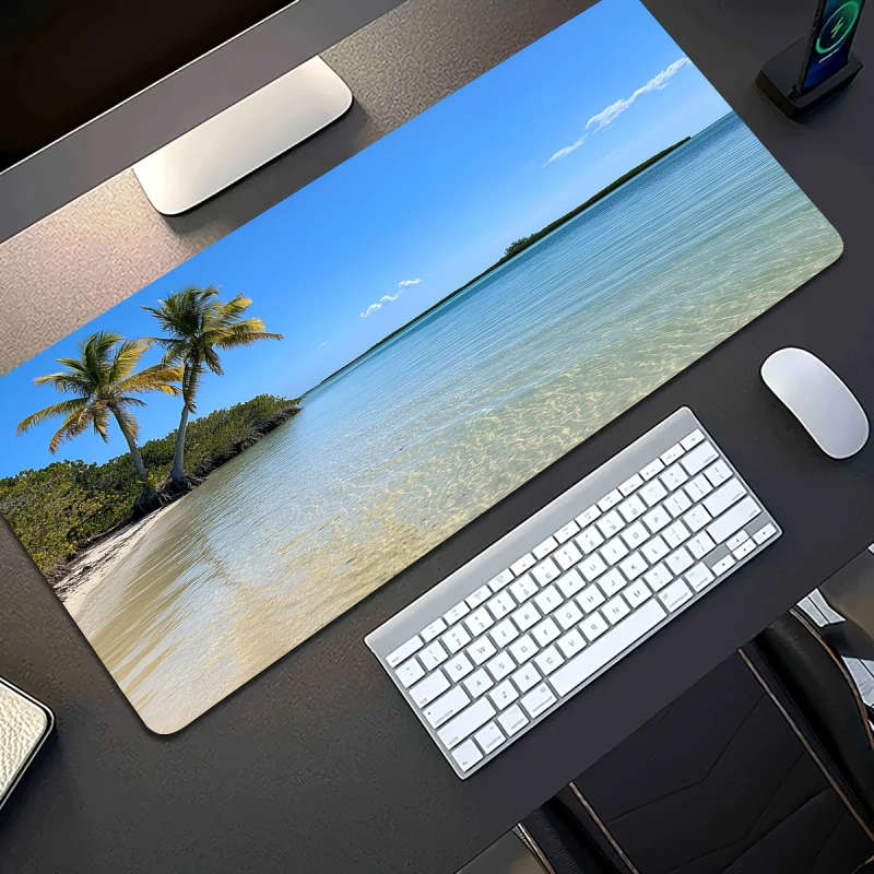 1pc 30x80cm Tropical Seaside Scenery Mouse Pad Durable Odorless Gaming Desk Mat
