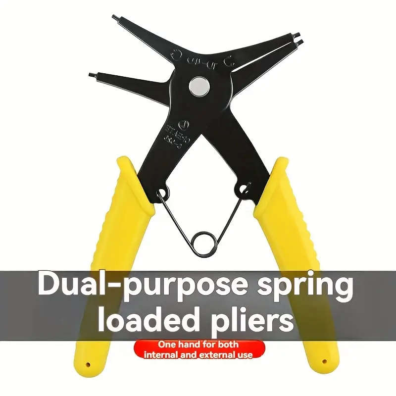 1pc 2in1 Snap Ring Pliers Dual-Purpose Multi-Functional Metal Tool for Indoor Outdoor Use