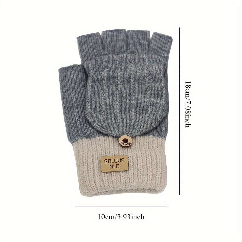 1 Pair Dark Gray Warm Gloves