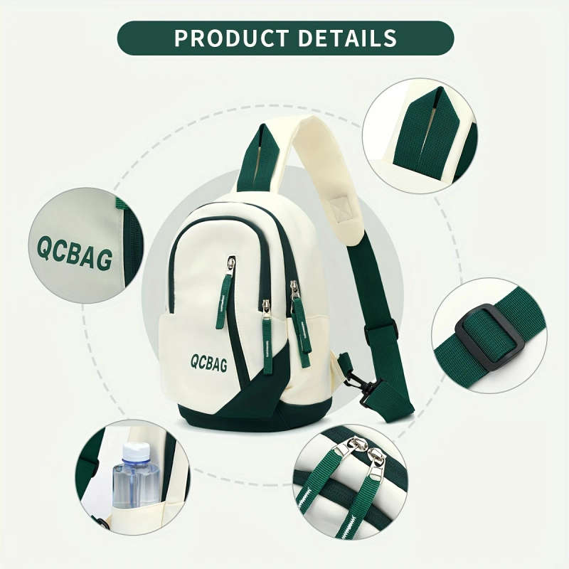 1pc Lightweight Business Small Sling Bag Casual Letter Graphic Chest Bag Crossbody Bag For Commute