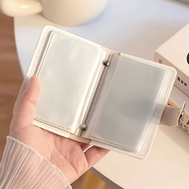 1pc Multi-Slot Cute Cartoon Rabbit Faux Leather Card Holder Casual Style Snap Closure Card Case w