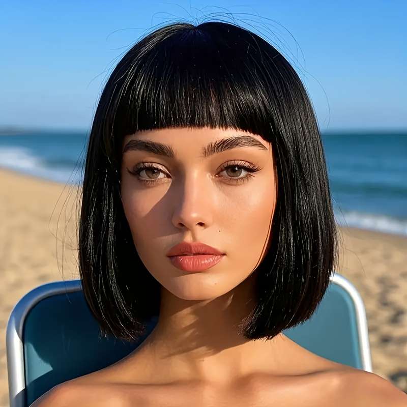 1Pc Black Fashion Design Wig
